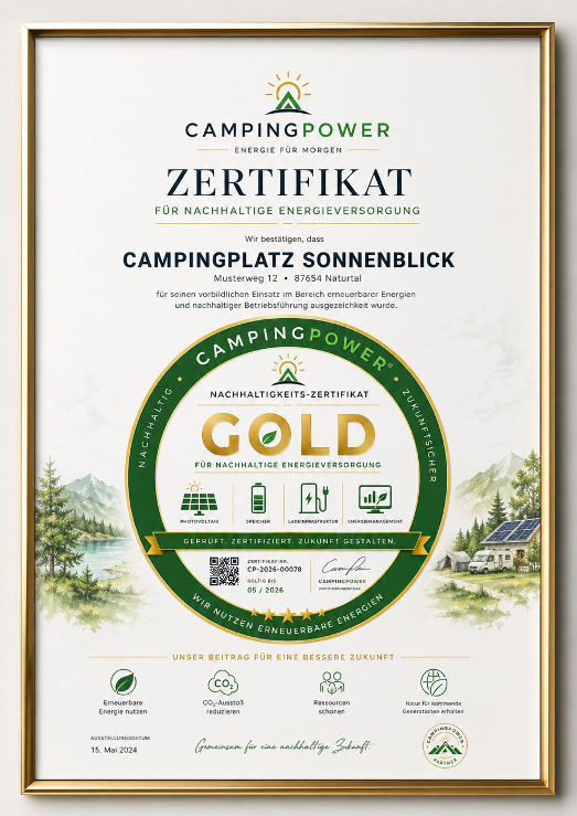 CampingPower Nachhaltigkeits-Zertifikat Gold